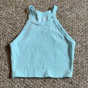 American Eagle Outfitters Light Blue Ribbed Crop Top